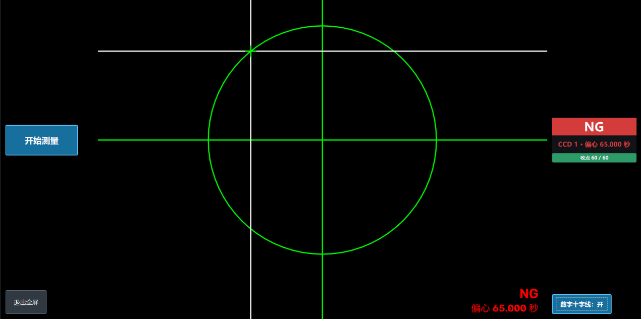 Measurement view with an NG result
